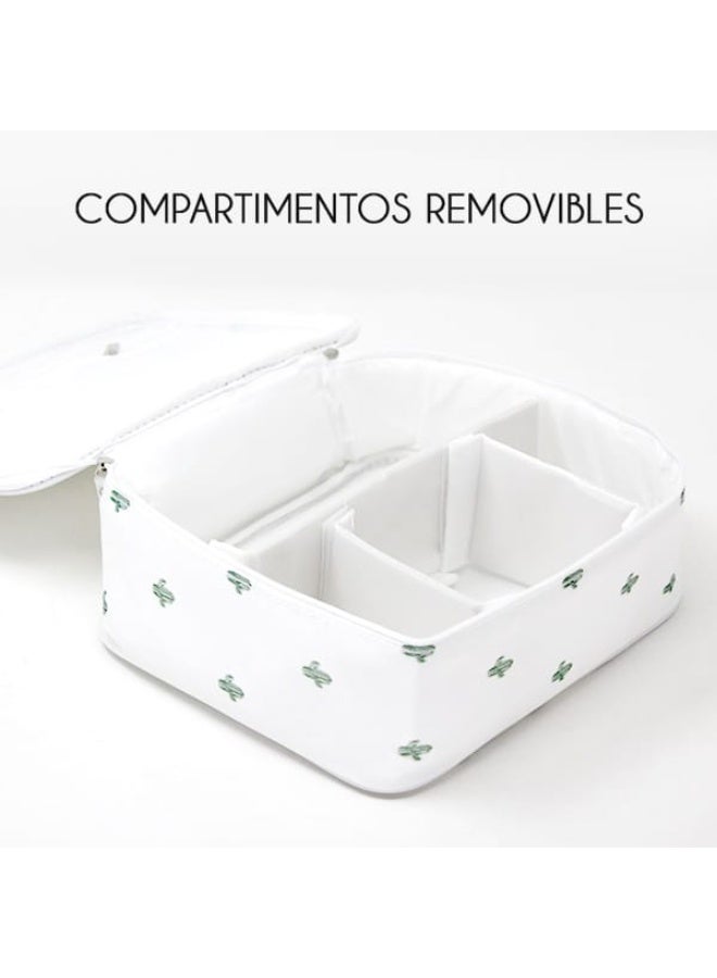 Discover elegance and practicality with this distinctive makeup or toiletries bag. - Image 4