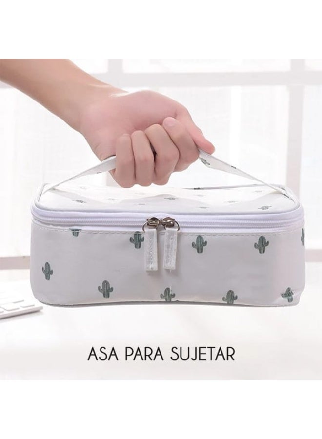 Discover elegance and practicality with this distinctive makeup or toiletries bag. - Image 2