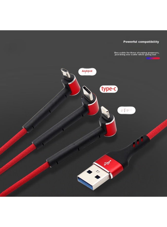 Collen Three-in, Fast Charging, Watch Shows, Angled Cable, Apple, Android, Usb-c, Type-c, Angled One-to Android, Huawei, Creative Stand Charging Cable - Image 2