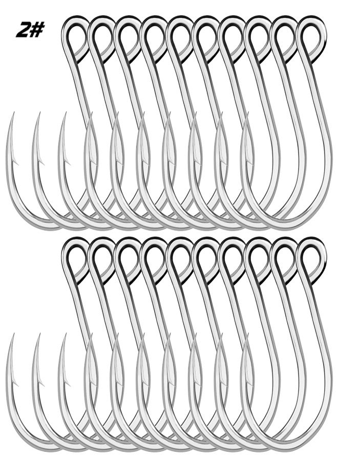 Proberos 20 PCS Fishing Hook High Carbon Steel Barbed Hook Extra Strong Hook for Saltwater Freshwater Fishing - Image 5