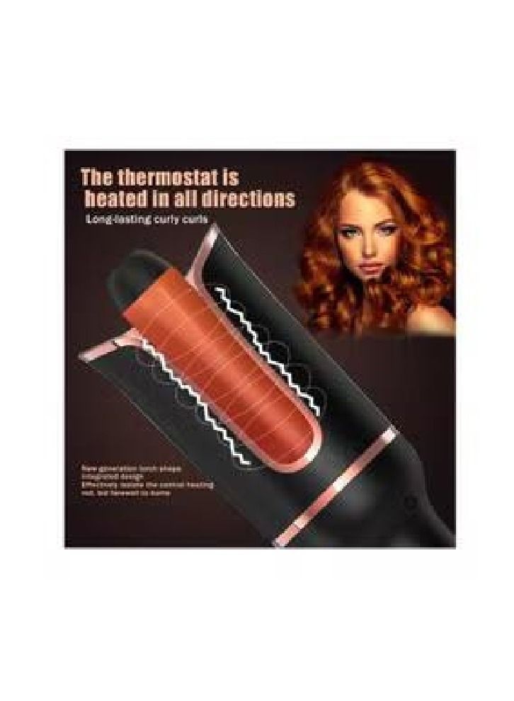 مكواة تجعيد الشعر الأوتوماتيكية للشعر الطويل باللون الأسود - Image 2