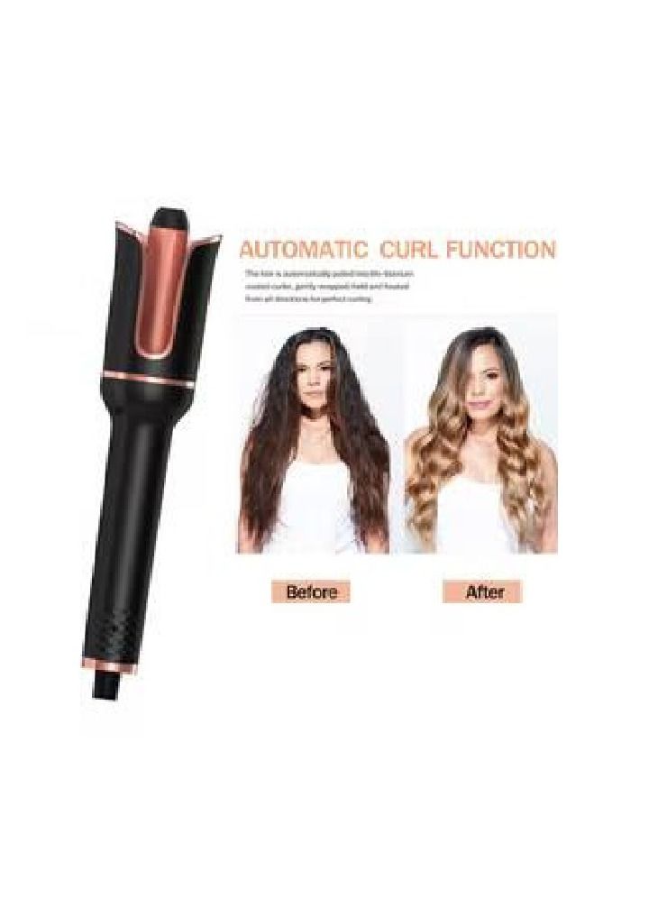 مكواة تجعيد الشعر الأوتوماتيكية للشعر الطويل باللون الأسود - Image 5