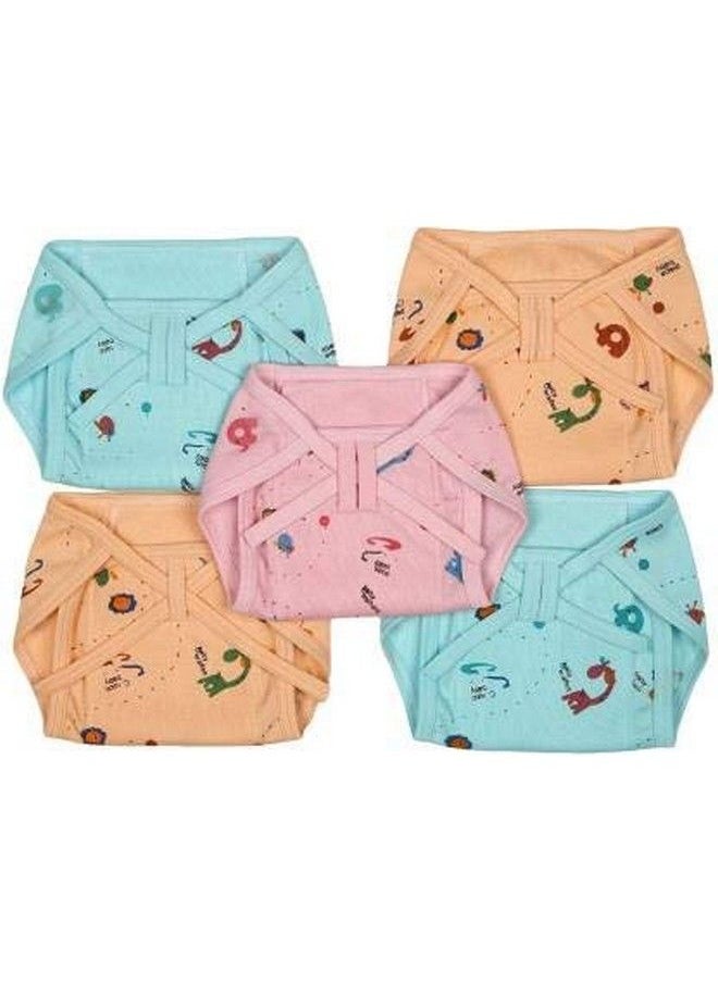 Chinmay Kids Baby'S Cotton Cloth Diapers Langot Washable And Reusable Nappies (Multicolour 06 Months) (Style 1 Pack Of 5)  - Image 2