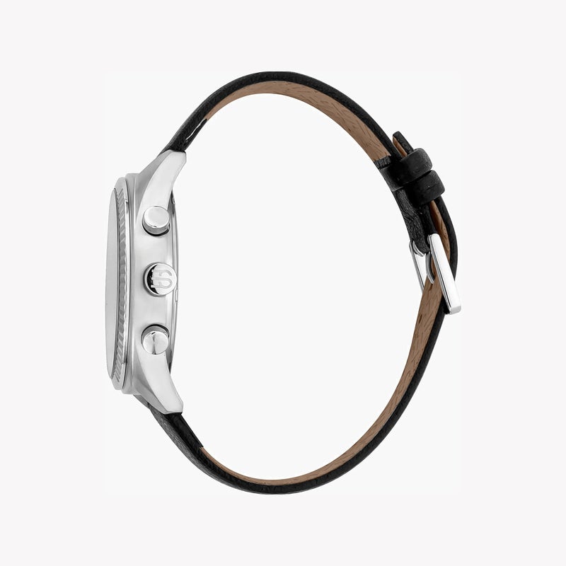 ESPRIT Men's Black Leather Watch, White Dial |ES1G309L0015 - Image 2