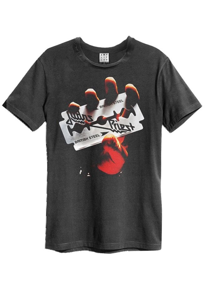 AMPLIFIED Amplified Vintage Tshirt Judas Priest  British  Steel - Charcoal  - Image 1
