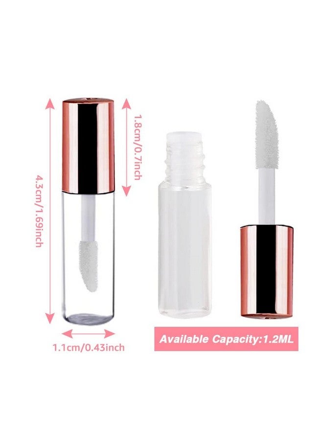 AMORIX 50PCS Mini Lip Gloss Tubes with Wand 1.2ml Empty Lip Gloss Containers Refillable Travel Lip Balm Bottles for Samples with 5ml Syringes DIY Lip Gloss Base + Tag Labels (Rose Gold) - Image 2