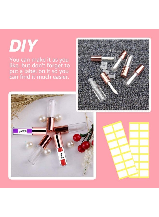 AMORIX 50PCS Mini Lip Gloss Tubes with Wand 1.2ml Empty Lip Gloss Containers Refillable Travel Lip Balm Bottles for Samples with 5ml Syringes DIY Lip Gloss Base + Tag Labels (Rose Gold) - Image 5
