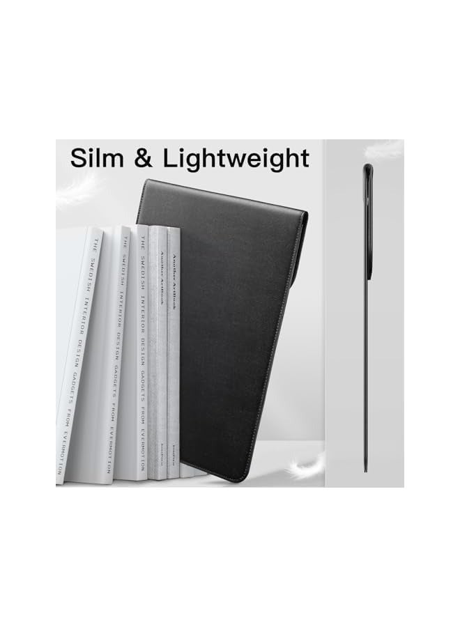 Jetech Slim Laptop Sleeve for MacBook Air 13-Inch M3 A3113 M2 A2681 M1 A2337 A2179 A1932, MacBook Pro 13-Inch M2 M1 A2338 A2251 A2289 A2159 A1989 A1706 A1708, PU Leather Case (Black) - Image 2