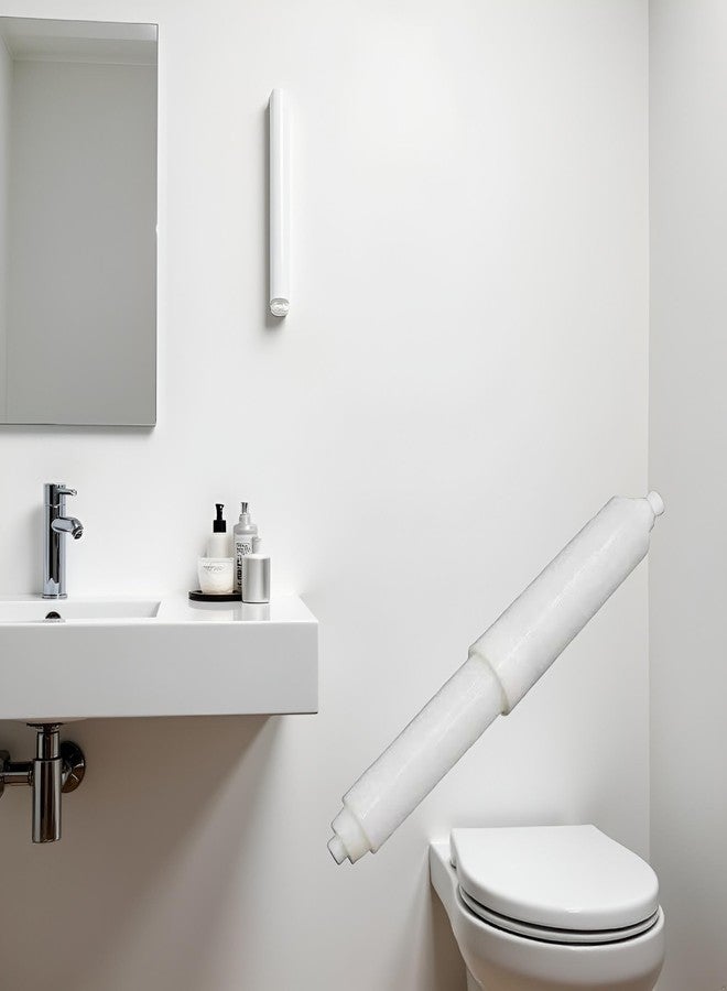 WLngtv White Toilet Paper Holder Roller, Adjustable Tissue Box Roll Core Bathroom Plastic Toilet Roll Rods Spring Paper Holder Cores Roller,Toilet Paper Roller Replacement,Bathroom - Image 4