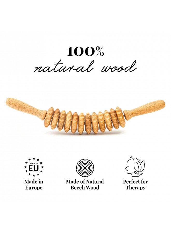 Tuuli Wooden Massage Roller for Waist and Thigh, Multi-Functional Body Roller for Cellulite Reduction and Muscle Tension, Natural Massager for Women and Men (Curved) - Image 3