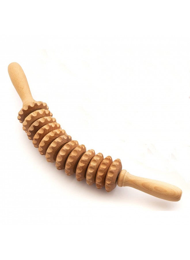 Tuuli Wooden Massage Roller for Waist and Thigh, Multi-Functional Body Roller for Cellulite Reduction and Muscle Tension, Natural Massager for Women and Men (Curved) - Image 1