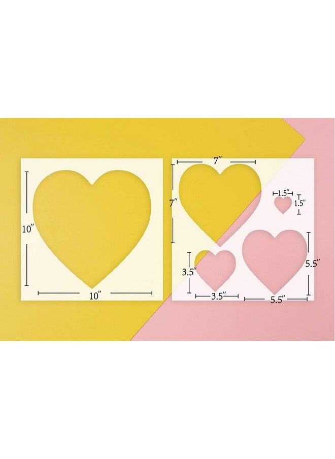 G GSS Designs Gss Designs Heart Wall Stencil (2 Pack) Reusable Plastic Stencils For Painting On Wood Wall Home Decor Baby Kids Nursery (12X12Inch) Assorted Size Love Hearts  - Image 3