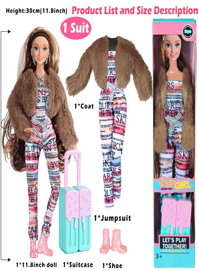 iBayda 6 Pack Fashion 11.5 inch American Toy Prinecess Dolls Playset with Outfits Dress Design and Accessories Like Handbag Hat Crown Necklace Suitcase (Gift Box Package) - Image 3