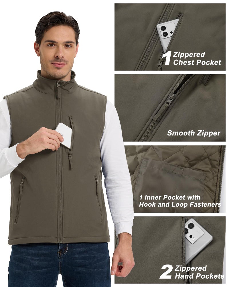 Outdoor Ventures Men's Casual Outerwear Vest Lightweight Winter Zip Up Sleeveless Jacket for Hiking Travel Golf Running - Image 2