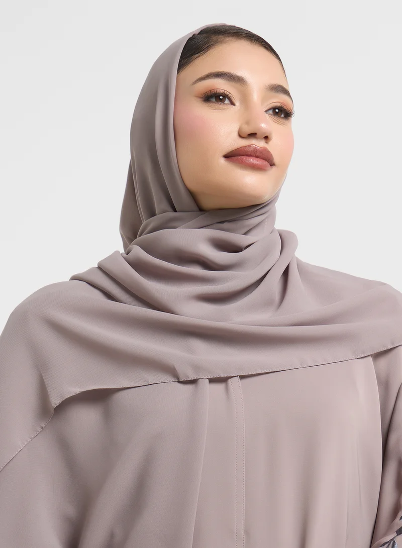hayas closet Floral Embroidery Wide Sleeve Abaya