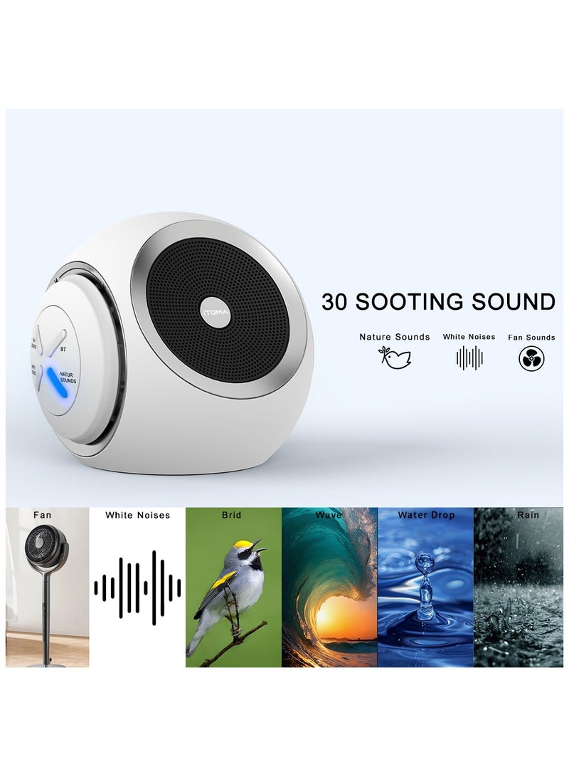 iTOMA White Noise Machine for Baby-30 Soothing Sounds with Bluetooth Speaker Portable White Noise for Kids & Adults for Sleeping Timer  - Image 2