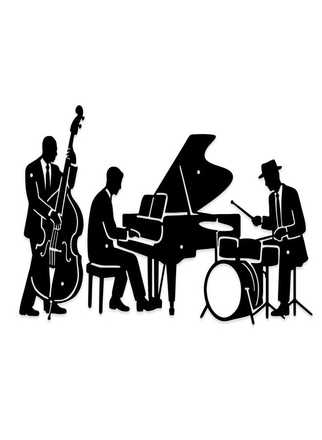 Chordwave Music Wall Art – Vintage Jazz Trio Metal Wall Sculpture, Speakeasy Decor for Living Room & Bedroom, Perfect Jazz Club & Music Room Wall Decor - Image 1