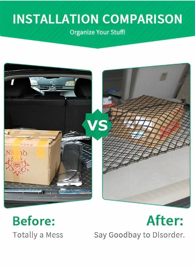 GROIC - Automotive Cargo Nets Trunk Net Organizer for Car, Universal Storage Cargo Net with Hooks, Vehicle Carrier Organizer SUV Truck Cargo Luggage Nets - Image 1