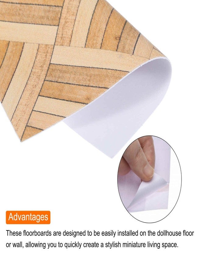 MECCANIXITY Dollhouse Floorboards 4 x 4 Inch Brown Wood Dollhouse Wallpaper and Flooring for Dollhouse Accessories 2 Pcs, Small - Image 5