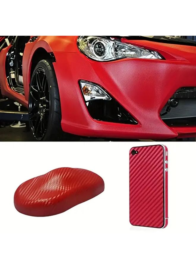 3D Carbon Fiber Vinyl Car Wrap Sticker Roll Black Red 127x30cm DIY Decal Film - Image 5