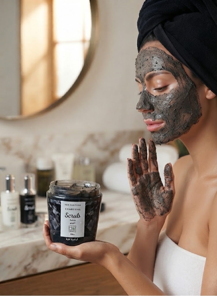 Bobana Charcoal Face & Body Scrub for Skin Purifying – 300g - Image 2