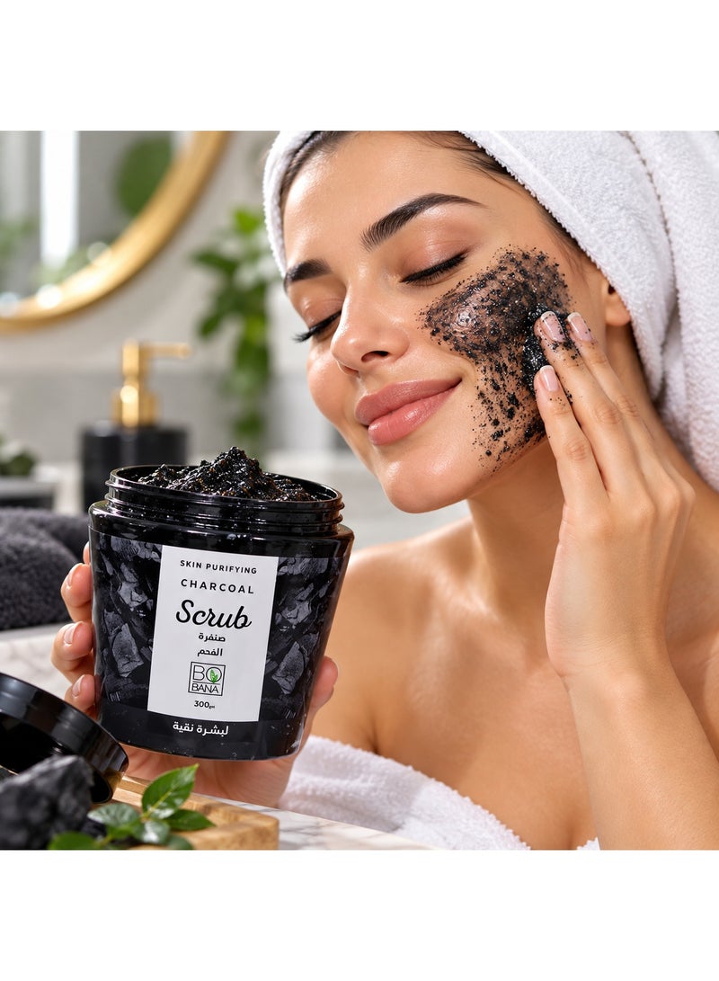 Bobana Charcoal Face & Body Scrub for Skin Purifying – 300g - Image 4