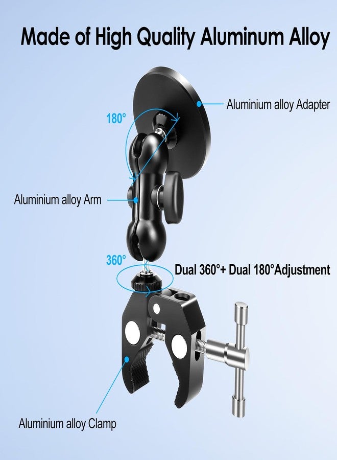 EEEKit حامل هاتف مغناطيسي معدني بالكامل من EEEKit، مشبك مقود قابل للتعديل بزاوية 360° للدراجة النارية، السكوتر، دراجة السبين، عربة الجولف، الدرابزين، أو عربة الأطفال، متوافق مع MagSafe وجميع الهواتف - Image 2