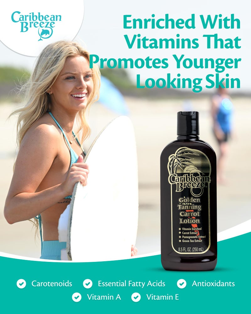 Caribbean Breeze Ultimate Carrot Tanning Oil Outdoor, Tanning Oil Spray with Coconut Oil, Aloe Extracts, Rich in Anti-Oxidants, Moisturizes the Skin and Anti-Aging Properties, 8.5 oz (250 ml) - Image 2