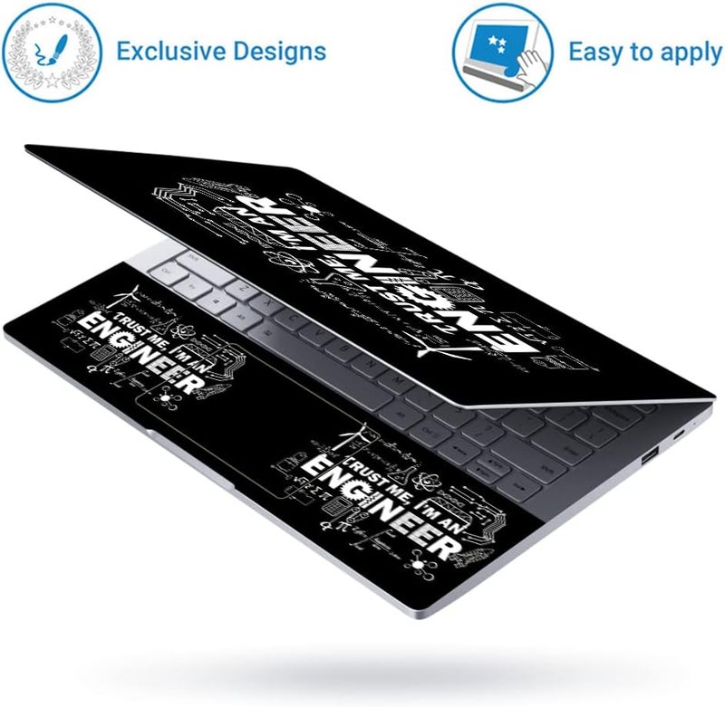 Techfit Premium Vinyl HD Printed Full Panel Laptop Skin/Sticker/Stretchable Vinyl/Cover Laptops Upto 15.6 inch No Residue, Bubble Free - Rocket Trust Me I am Engineer - Image 2