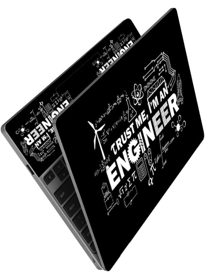 Techfit Premium Vinyl HD Printed Full Panel Laptop Skin/Sticker/Stretchable Vinyl/Cover Laptops Upto 15.6 inch No Residue, Bubble Free - Rocket Trust Me I am Engineer - Image 1