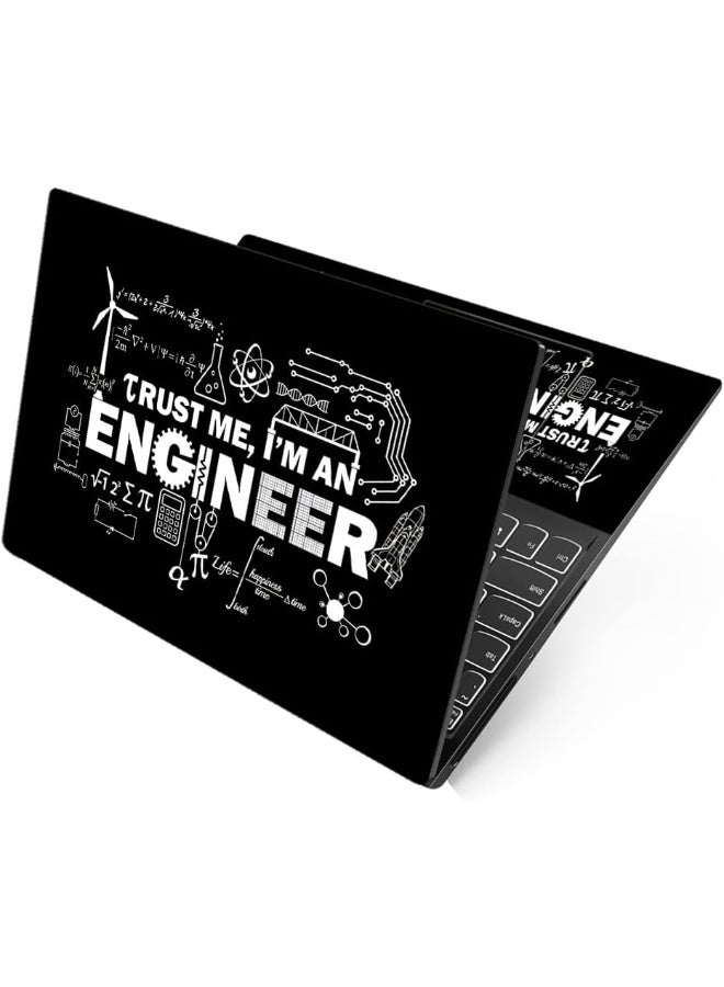 Techfit Premium Vinyl HD Printed Full Panel Laptop Skin/Sticker/Stretchable Vinyl/Cover Laptops Upto 15.6 inch No Residue, Bubble Free - Rocket Trust Me I am Engineer - Image 3