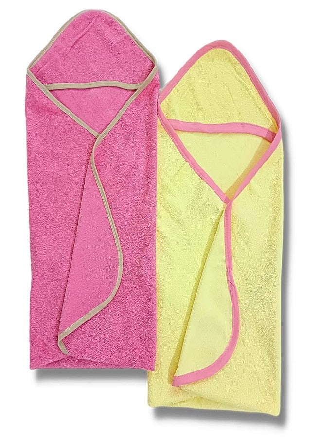 TuddyBuddy 100% Cotton Hooded Terry Towel for Babies/Super Soft Bath Towel for 0 Months - 2 Years Baby - Ideal for Newborn Babies - (Pack of 2 - Light Pink & Yellow) - Image 3