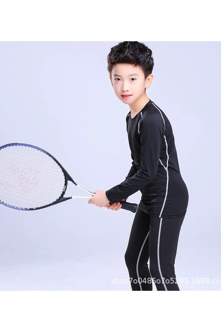 general Children's High Elasticity Tight Fitting Clothing Sports Fitness Set Quick Drying Training Suit - Image 1