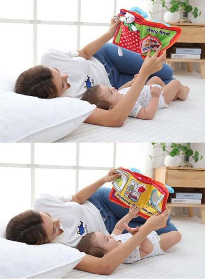 Cartoon Pattern Cloth Book With Plush Bear 25x19x4cm - Image 3