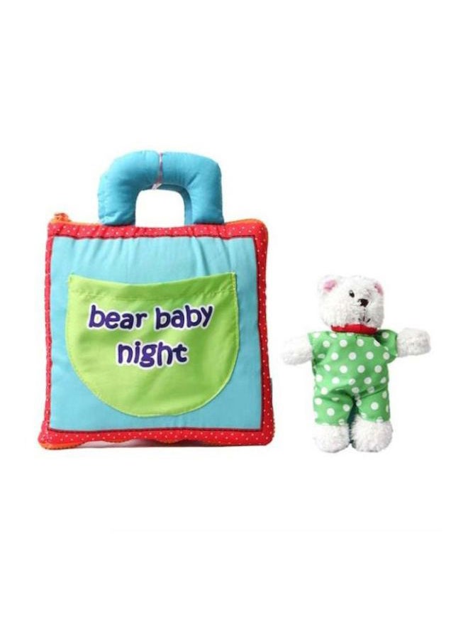 Cartoon Pattern Cloth Book With Plush Bear 25x19x4cm - Image 2