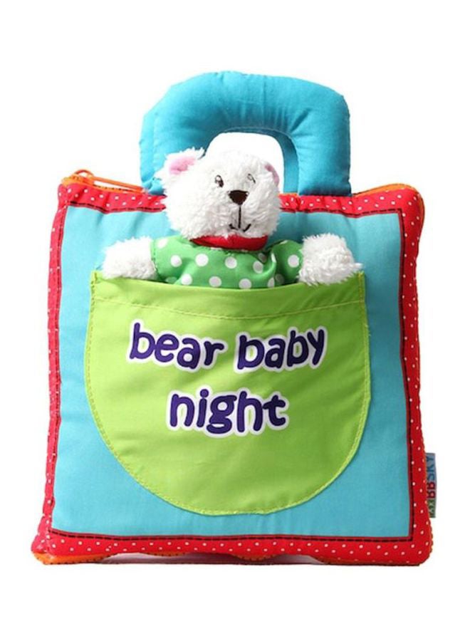 Cartoon Pattern Cloth Book With Plush Bear 25x19x4cm - Image 1