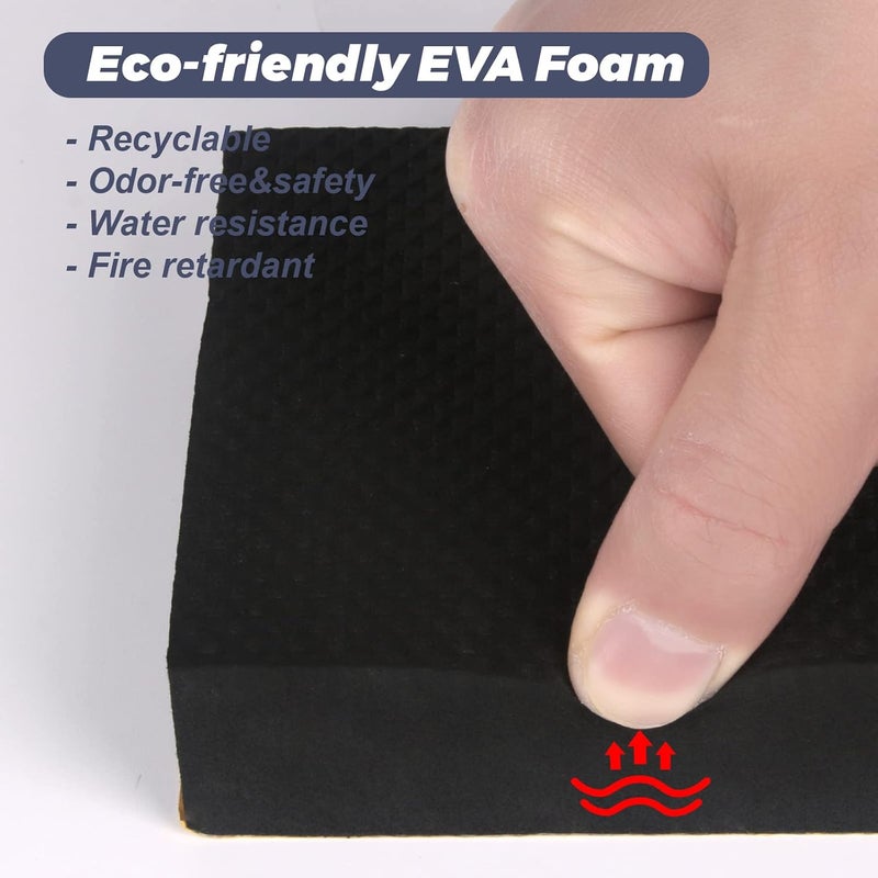 GameXcel حامي جدار المرآب واقي أبواب السيارات حراس المرآب واقيات EVA فوم سميك مقاوم للماء ذاتي اللصق وسادة جدار المرآب لأبواب السيارات مضادة للاصطدام 4 عبوات سوداء - Image 4