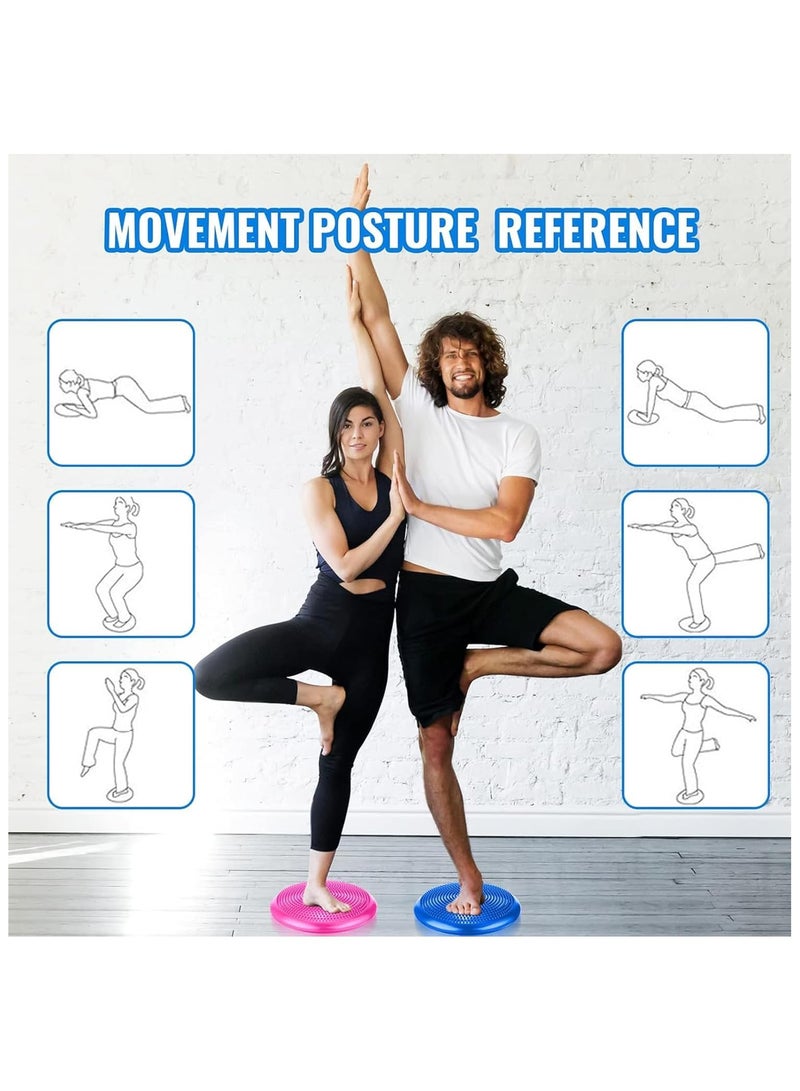 Soofam 2 Pcs Inflated Wobble Cushion，Inflated Air Stability Wobble Cushion with Hand Pump，Core Balance Disc for Adults Kids ，Sensory Wiggle Seat，Exercise Sensory Cushion for Home Yoga Traing - Image 3