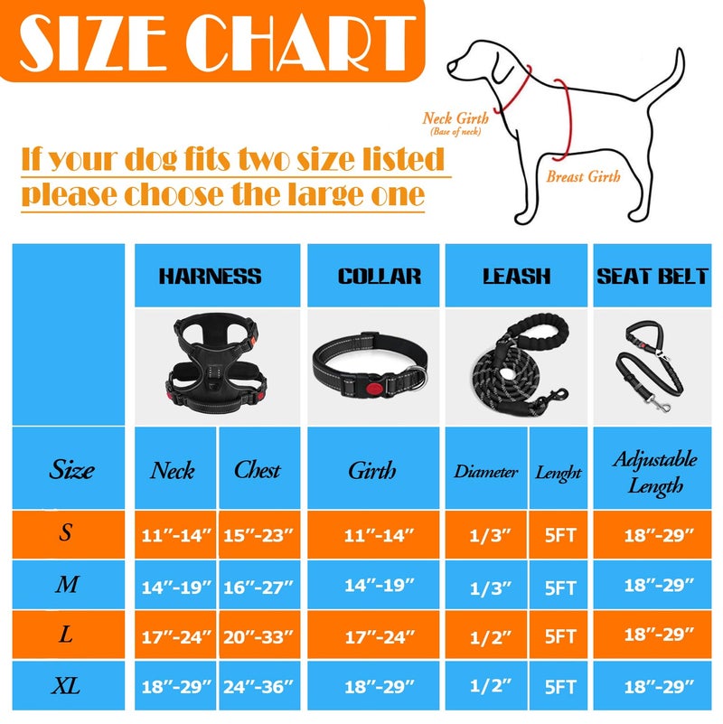 LOBEVE No Pull Dog Harness, Collar & Leash Set | Includes Dog Seat Belt, Collapsible Bowls & Poop Bag Dispenser. Ideal for Training, Walking, Hiking. Fits Small to Large Dogs(Black-M) - Image 3