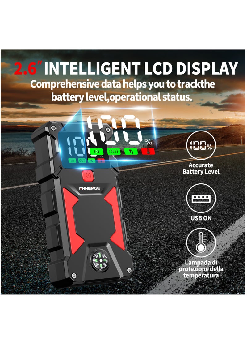 【Ultra-large Capacity】Jump Starter 24800mAh Supports All Gasoline Car and 8.0L Diesel 12V Portable Power Pack Automotive Battery Booster Charger with USB Port Smart Jumper, Display and Emergency Light - pzsku/Z6209E4E17793CEFE60AFZ/45/_/1736917086/edc67fae-a985-464e-b981-e9043c2905fb