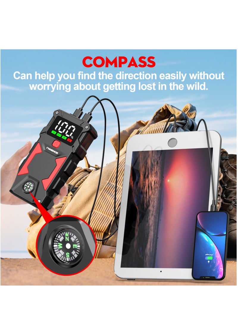 【Ultra-large Capacity】Jump Starter 24800mAh Supports All Gasoline Car and 8.0L Diesel 12V Portable Power Pack Automotive Battery Booster Charger with USB Port Smart Jumper, Display and Emergency Light - pzsku/Z6209E4E17793CEFE60AFZ/45/_/1736917500/404944f8-6a2b-41d2-ab9b-5d847ee0e269