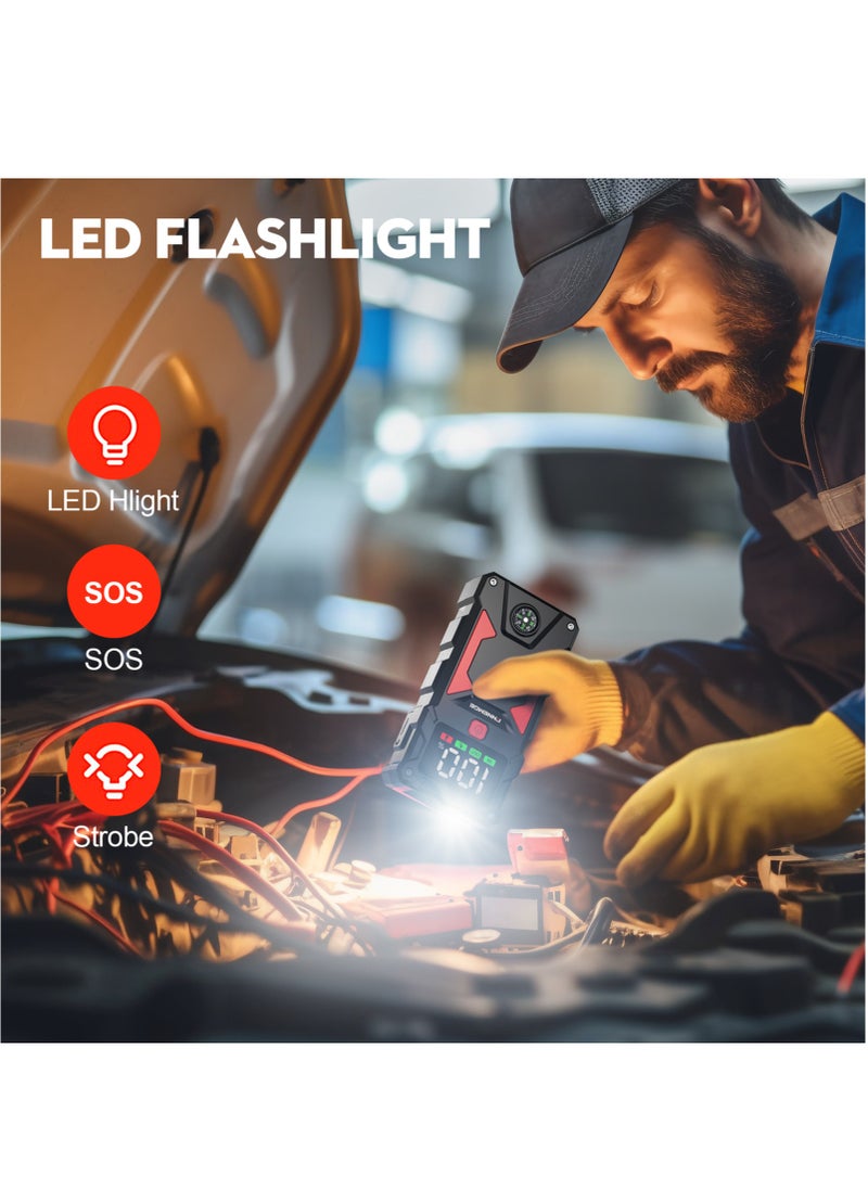 【Ultra-large Capacity】Jump Starter 24800mAh Supports All Gasoline Car and 8.0L Diesel 12V Portable Power Pack Automotive Battery Booster Charger with USB Port Smart Jumper, Display and Emergency Light - pzsku/Z6209E4E17793CEFE60AFZ/45/_/1736918017/0e20c5f6-595d-4b7a-86ee-86d3e6dbfd85