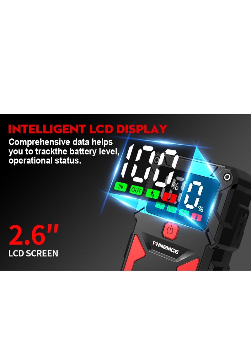 【Ultra-large Capacity】Jump Starter 24800mAh Supports All Gasoline Car and 8.0L Diesel 12V Portable Power Pack Automotive Battery Booster Charger with USB Port Smart Jumper, Display and Emergency Light - pzsku/Z6209E4E17793CEFE60AFZ/45/_/1736919116/517a6d2c-9b44-474a-aad9-3f7d416345cc