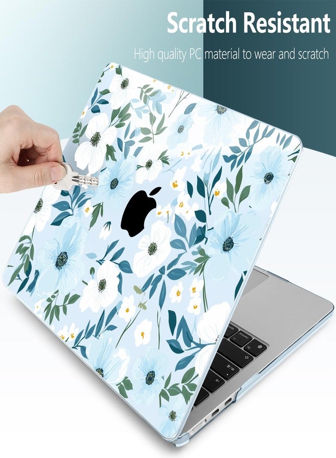 TWOLSKOO Compatible with M4/M3/M2 MacBook Air 13.6 inch Case 2025 2024 2022 Release Model A3240 A3113 A2681, Plastic Hard Shell, Keyboard Cover, Type C Adapter, Screen Protector, Floral Field Seamles - Image 5