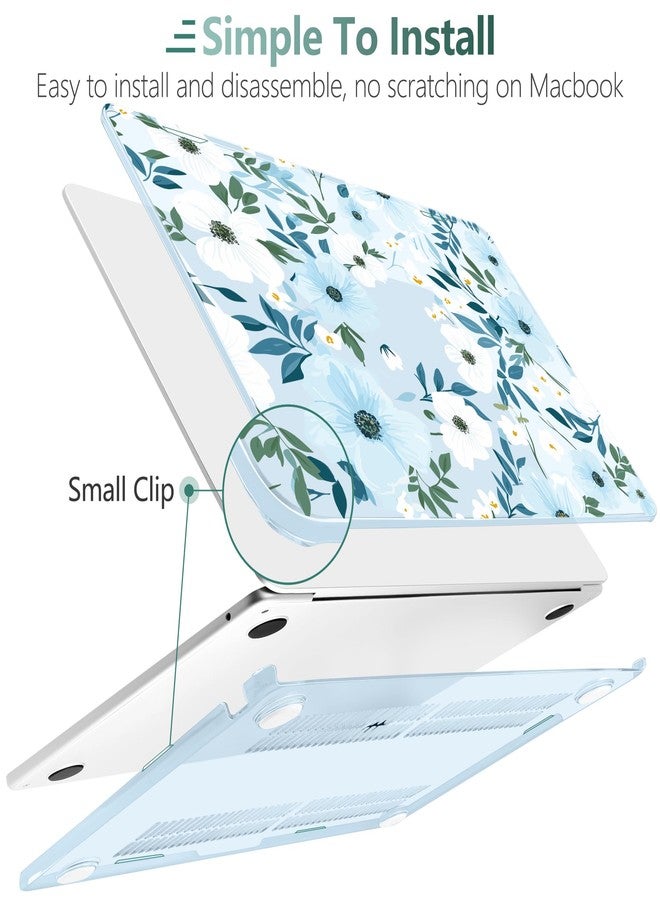 TWOLSKOO Compatible with M4/M3/M2 MacBook Air 13.6 inch Case 2025 2024 2022 Release Model A3240 A3113 A2681, Plastic Hard Shell, Keyboard Cover, Type C Adapter, Screen Protector, Floral Field Seamles - Image 4