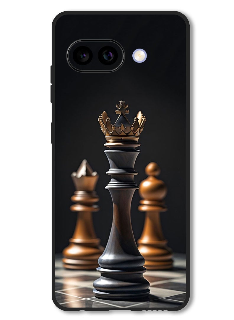 Theodor Case Compatible with Google Pixel 9A Protection Shockproof Bumper Cover Chess KING - Image 1