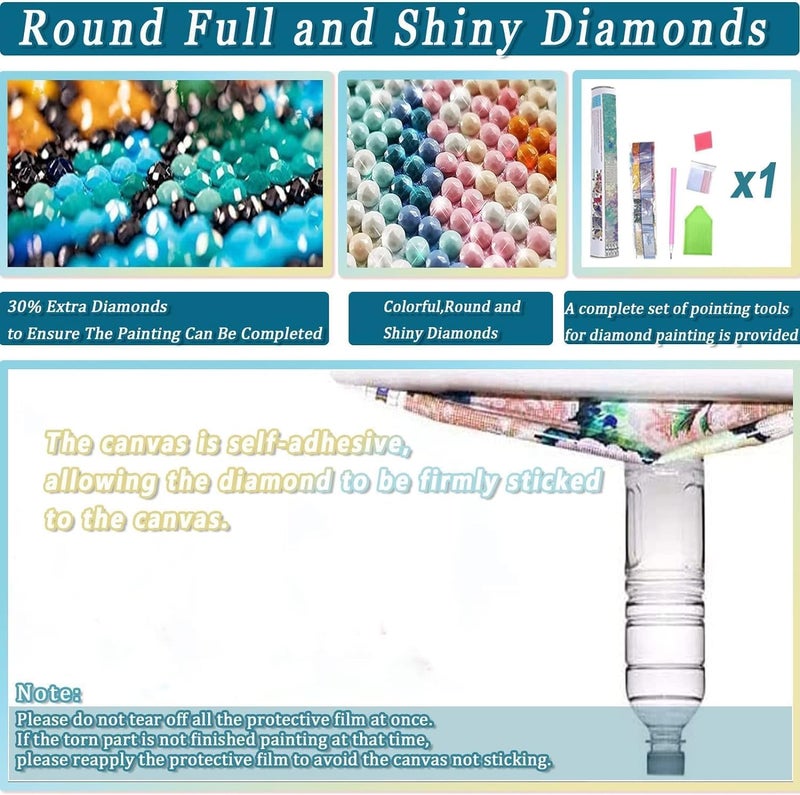 KICHANG Diamond Art Kits for Adults,Diamond Painting Kits for Adults Beginners,5D Diamond Painting Kits Diamond Art Diamond Dot Round Full Drill Diamond for Wall Decor&Gift-12x16in-Open Window - Image 5