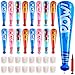 Seematn 16 Sets Inflatable Baseball Bats and Baseballs Set Includes 17 Inch Pow Inflatable Baseball Bats and 25 Inch Mini Foam Baseballs for Sports Party Favor Carnival Birthday Classic Colors - Image 2