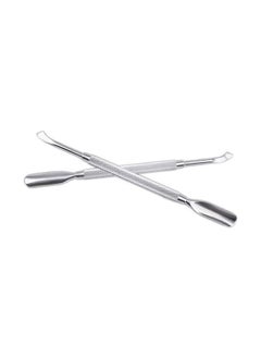NIBEMINENT 2-Piece Stainless Steel Cuticle Pusher Silver  - Image 1