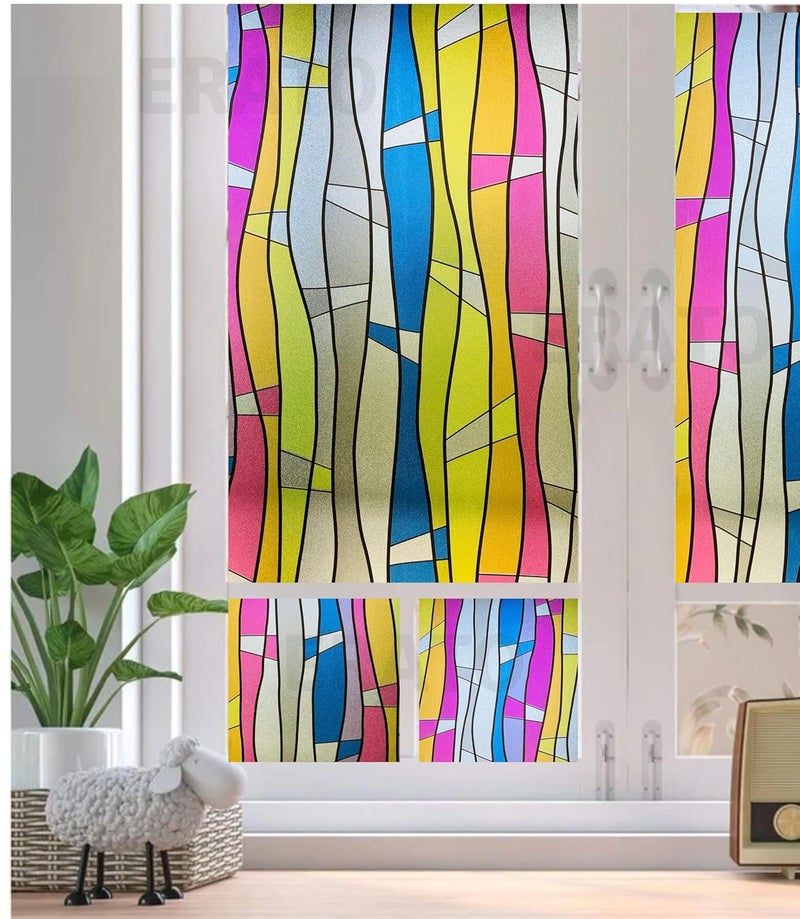 ERATO Anti UV Reflective Window Film Static Cling Window Glass Film Sun Control Film (24 x 96 inch, Decorative 08) - Image 4